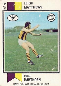 1974 Scanlens VFL #107 Leigh Matthews Front